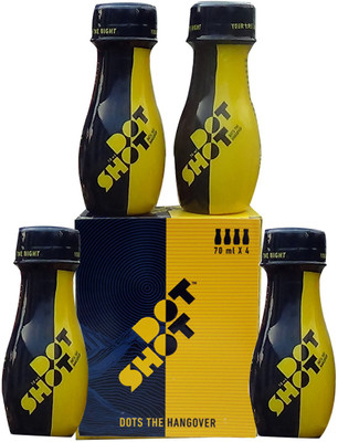 Dotshot ANTI HANGOVER DRINK Energy Drink(4x70 ml, Curcumin, Turmeric Flavored)