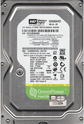

WD Green 500 GB Desktop Internal Hard Disk Drive (WD5000AVDS-WD5000AUDX)