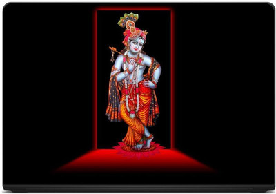 

Anweshas Printed on 3M Vinyl, Premium Quality, HD, UV Printed, Laminated, Bubble Free, Scratchproof, Washable, Easy to Install Laptop Skin/Sticker/Vinyl/Cover for 13.1, 13.3, 14.1, 14.4, 15.1, 15.6 inches (Red Neon Krishna) vinyl Laptop Decal 15.6
