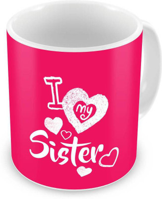 

VAMSUM I LOVE MY SISTER Ceramic Mug(350 ml), Multicolor