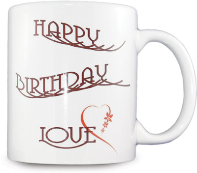 

juvixbuy Happy Birthday Love Coffee Ceramic Mug(325 ml), Multicolor