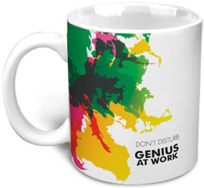 

VAMSUM GENIOUS AT WORK Ceramic Mug(350 ml), Multicolor