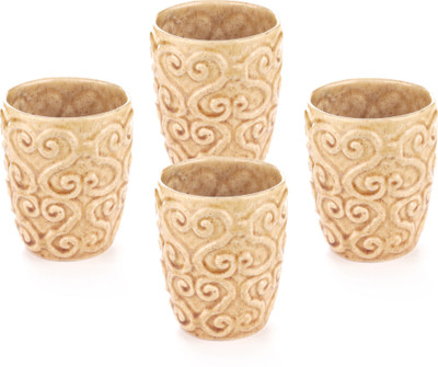 

gifts & souvenir 3D KULLAR DESIGN Set of 4-GOLD Ceramic Mug(250 ml, Pack of 4)