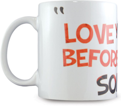 

juvixbuy Love Yourself BeforeLoving Someone Printed Coffee Ceramic Mug(325 ml, Pack of 2), Multicolor