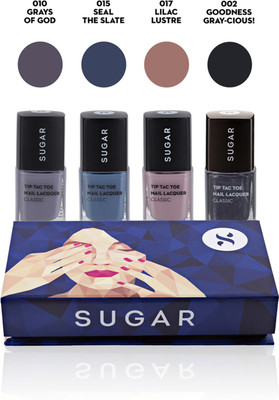 

Sugar Tip Tac Toe "Gray Area" Nail Lacquer Gift Box Multicolor(Pack of 4)