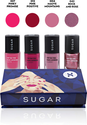 

Sugar Tip Tac Toe "Pinky Up" Nail Lacquer Gift Box Multicolor(Pack of 4)