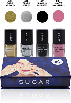 

Sugar Tip Tac Toe "Music Is My Drug" Nail Lacquer Gift Box Multicolor(Pack of 4)