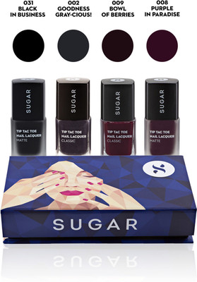

Sugar Tip Tac Toe "Depth Squad" Nail Lacquer Gift Box Multicolor(Pack of 4)