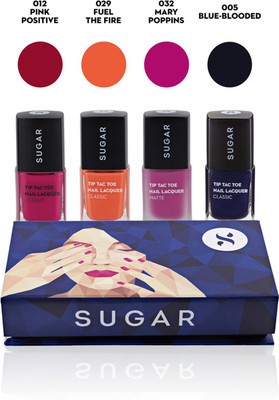 

Sugar Tip Tac Toe "Eclectic Electric" Nail Lacquer Gift Box Multicolor(Pack of 4)