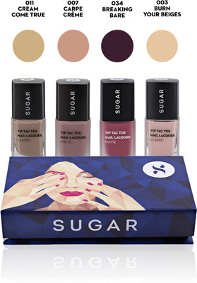 

Sugar Tip Tac Toe "Neutral Obsession" Nail Lacquer Gift Box Multicolor(Pack of 4)