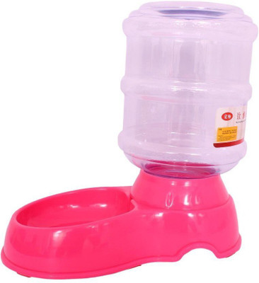 

SRI Imported High Quality Water Dispenser For Dog & Cat ( Pink) Cylindrical Plastic Pet Bowl & Bottle(4 L Pink)