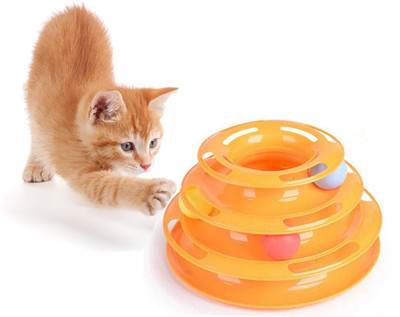 

Anokhe Collections 3 Level Playful Pet Friendly Anti Slip Amusement Disk Toy with Balls for Happy Kitten / Cat / Puppy Plastic Training Aid, Ball, Fetch Toy For Cat