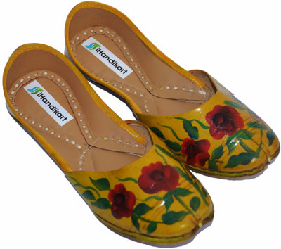 

iHandikart Handpainted Leather Jutti Jutis For Women(Multicolor, Multicolour