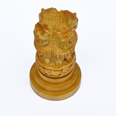 

Dkrafts Wooden Ashok Pillar / Ashok Stambh / National Symbol (5 inch) by DKrafts Decorative Showpiece - 10 cm(Wooden, Beige)