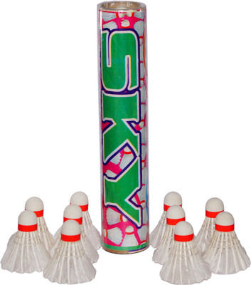 SST SST Sky W-10 white Shuttle Feather Shuttle  - White(Medium, 77, Pack of 10)