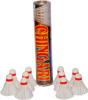 SST SST chingari White feather Shuttle Feather Shuttle  - White(Fast, 79, Pack of 10)