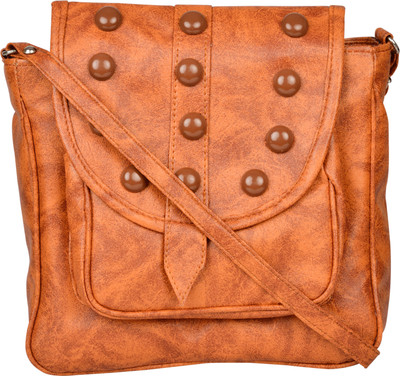 

Exotique Women Casual Brown Leatherette Sling Bag