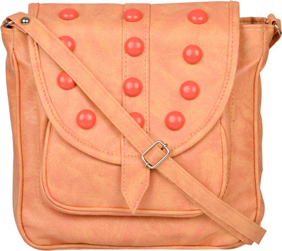

Exotique Women Casual Pink Leatherette Sling Bag