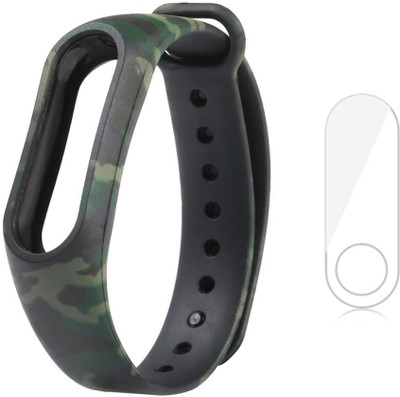

Shopizone Camouflage Green straps with Screen Protector for MiBand2 Smart Band Strap(Green)