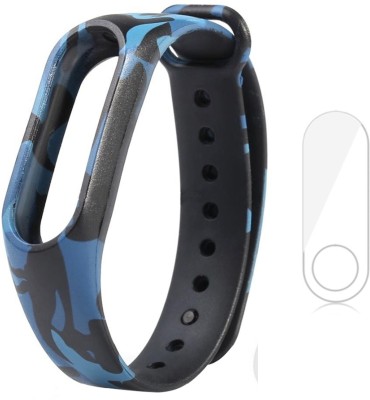 

Shopizone Camouflage Blue straps with Screen Protector for MiBand2 Smart Band Strap(Blue)