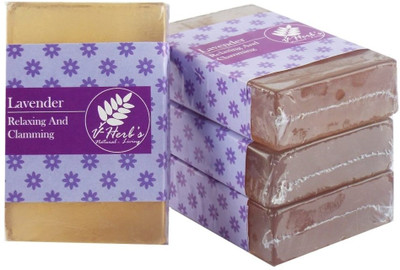 

vherbs Handcrafted Lavender Soap - Pack of 4(400 g, Pack of 4)