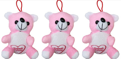 

COST TO COST Kids toys pink teddy pack of 3 - 8 cm(Pink)