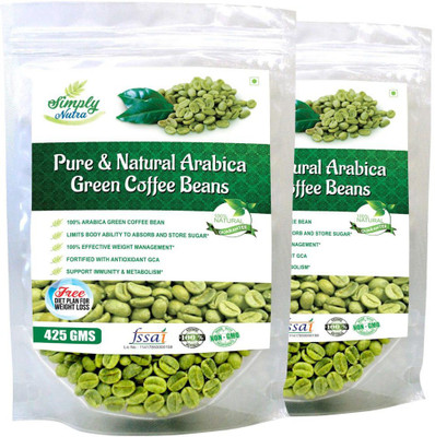 

Simply Nutra Green Coffee Beans for Weight Loss 850Gm (425Gm X 2), Arabica Grade "A" Coffee Beans, Decaffeinated & Unroasted contains Chlorogenic Acid (GCA/CGA) for Weight Loss(850 g)