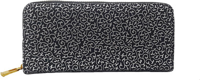 

kittons Girls Black, Silver Fabric Wallet(10 Card Slots)