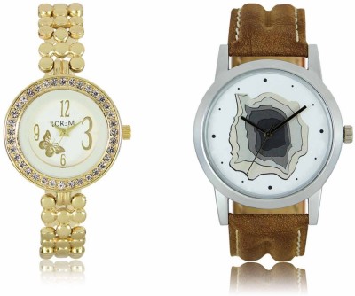 LEGENDDEAL New LR09-203 Exclsive Diamond Studed Gold Best Stylish Combo Analog Watch  - For Men & Women   Watches  (LEGENDDEAL)