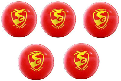 

SG 'Everlast' Synthetic leather (Pack of 5) Cricket Leather Ball(Pack of 1, Multicolor), Red