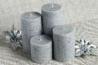 

Sayee Pillar Beautiful Decorative Candle Candle(Grey, Pack of 4)