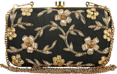 

The Indian Handicraft Store Party Gold Clutch