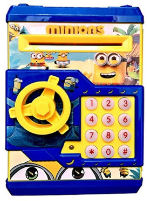 

Darling Toys Cartoon Printed Money Safe Kids Piggy Savings ATM Bank with Electronic Lock Coin Bank(Yellow, Blue)