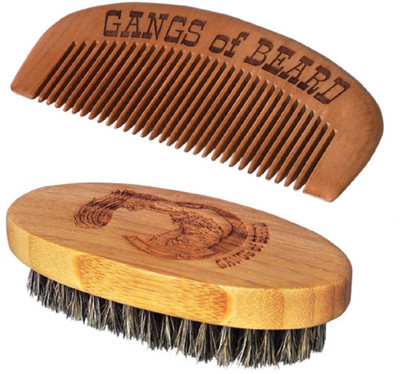 

Gangs of Beard Boar Bristle Brush and Bamboo Comb(Set of 2)