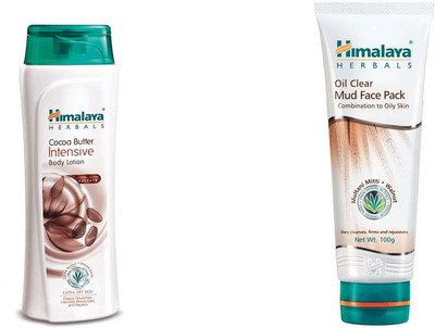 

Himalaya coca butter intensive body lotion, oil clear mud face pack(Set of 2)