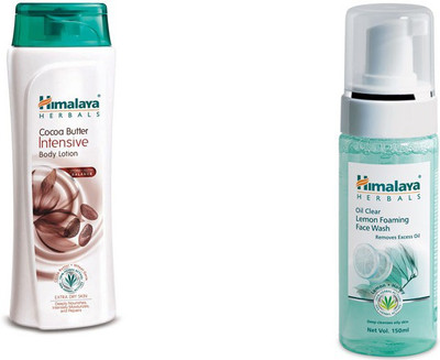 

Himalaya coca butter intensive body lotion, oil clear lemon foaming face wash(Set of 2)