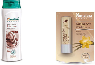 

Himalaya coca butter intensive body lotion, natural soft vanilla lip care(Set of 2)