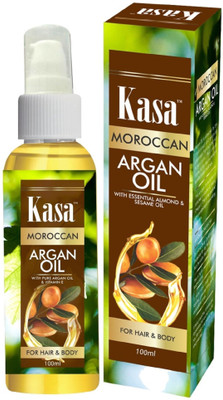 

Kasa Moroccan Argan Oil [ with Almond Oil & sesame Oil] for Hair Growth & Strength 100 ml Hair Oil(100 ml)