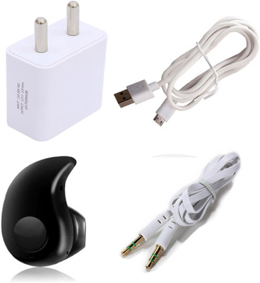 TROST Wall Charger Accessory Combo for Micromax Canvas Mega 4G(White)