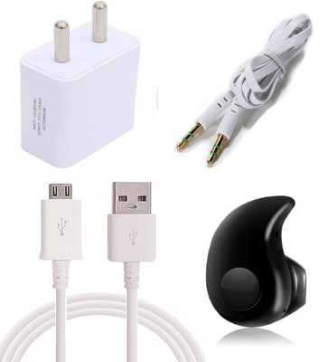 TROST Wall Charger Accessory Combo for Micromax Canvas Juice 4G(White)