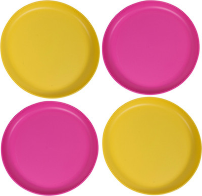 

Tupperware Set of 4 ( Yellow , Pink) Dinner Plates(Pack of 4)