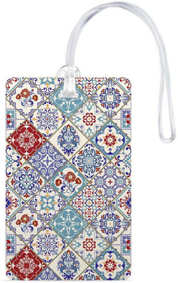 

100yellow Luggage Tags- Printed Colorful High Quality Gloss Finish PVC Travel/Bag Tag with Silicon Strap- Ideal For Gift Luggage Tag(Multicolor)