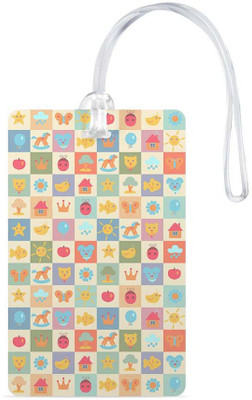 

100yellow Luggage Tags- Printed Colorful High Quality Gloss Finish PVC Travel/Bag Tag with Silicon Strap- Ideal For Gift Luggage Tag(Multicolor)