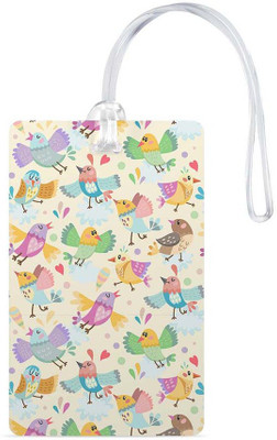 

100yellow Luggage Tags- Printed Colorful High Quality Gloss Finish PVC Travel/Bag Tag with Silicon Strap- Ideal For Gift Luggage Tag(Multicolor)