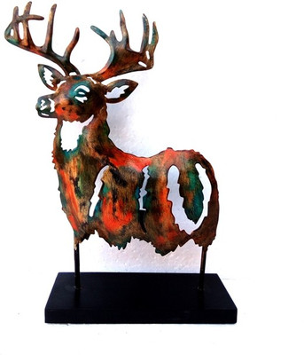 

VedasExports Standing Deer T-Light Decorative Showpiece - 35 cm(Iron, Multicolor)