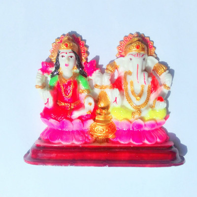 

MYEBIZSTORE laxmi ganesh murti Decorative Showpiece - 9 cm(Acrylic, Multicolor)