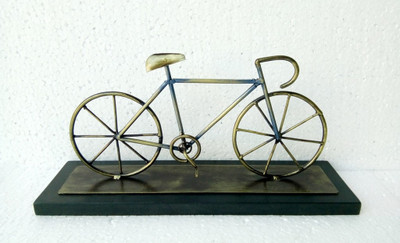 

VedasExports Cycle Table Decor Decorative Showpiece - 175 cm(Iron, Gold)