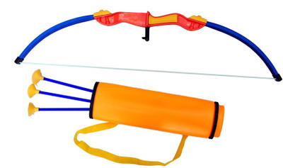 

VShine Archer Bow and Arrow Set with Quiver - 29 inch Both for BAHUBALI Kids & Adults too- International Standard Archery Toy- Indian(Multicolor)