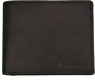 

Chris Merchant Men Black Genuine Leather Wallet(13 Card Slots)
