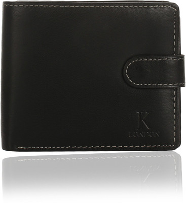 

K London Men Casual, Formal Black Genuine Leather, Fabric Wallet(6 Card Slots)